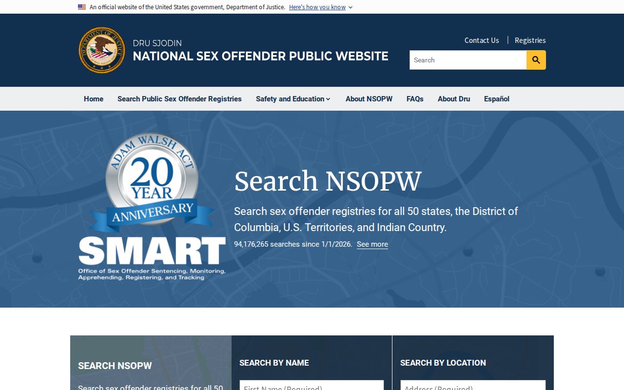 Jefferson County sex offender check with the national NSOPW registry search