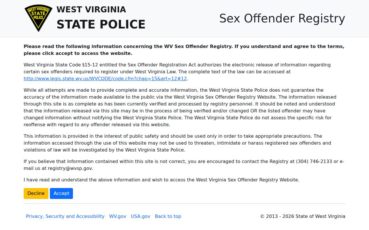 Jefferson County sex offender registry accuracy and lawful-use disclaimer
